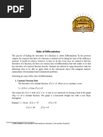 Rules of Differentiation: 1. Constant Function Rule