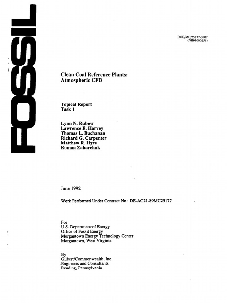 Clean Coal ACFB Reference Plant Design | PDF | Boiler | Combustion