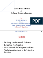 Research Topic Selection and Defining the Problem