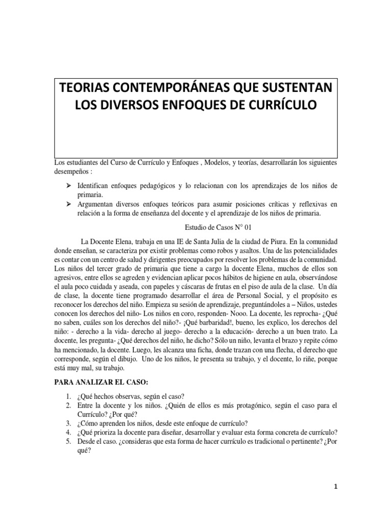 Enfoques pedagógicos en el currículo | PDF | Plan de estudios | Aprendizaje