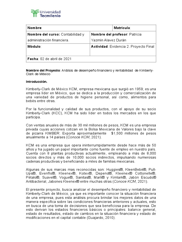 Evidencia 2 | PDF | Ratio financiero | Business