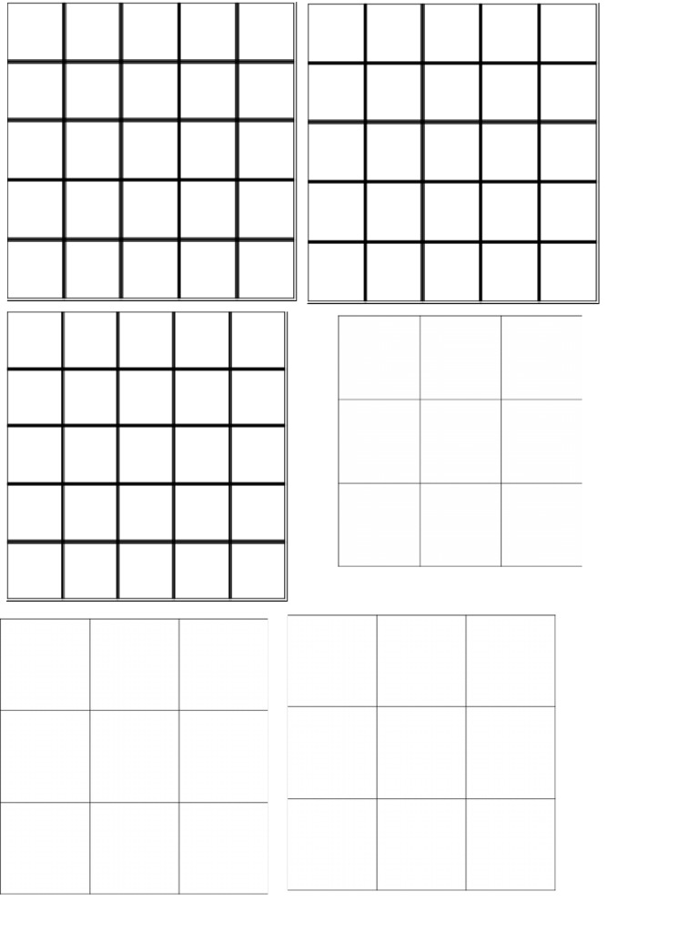 Plantilla Cuadros 5x5, 3x3 | PDF