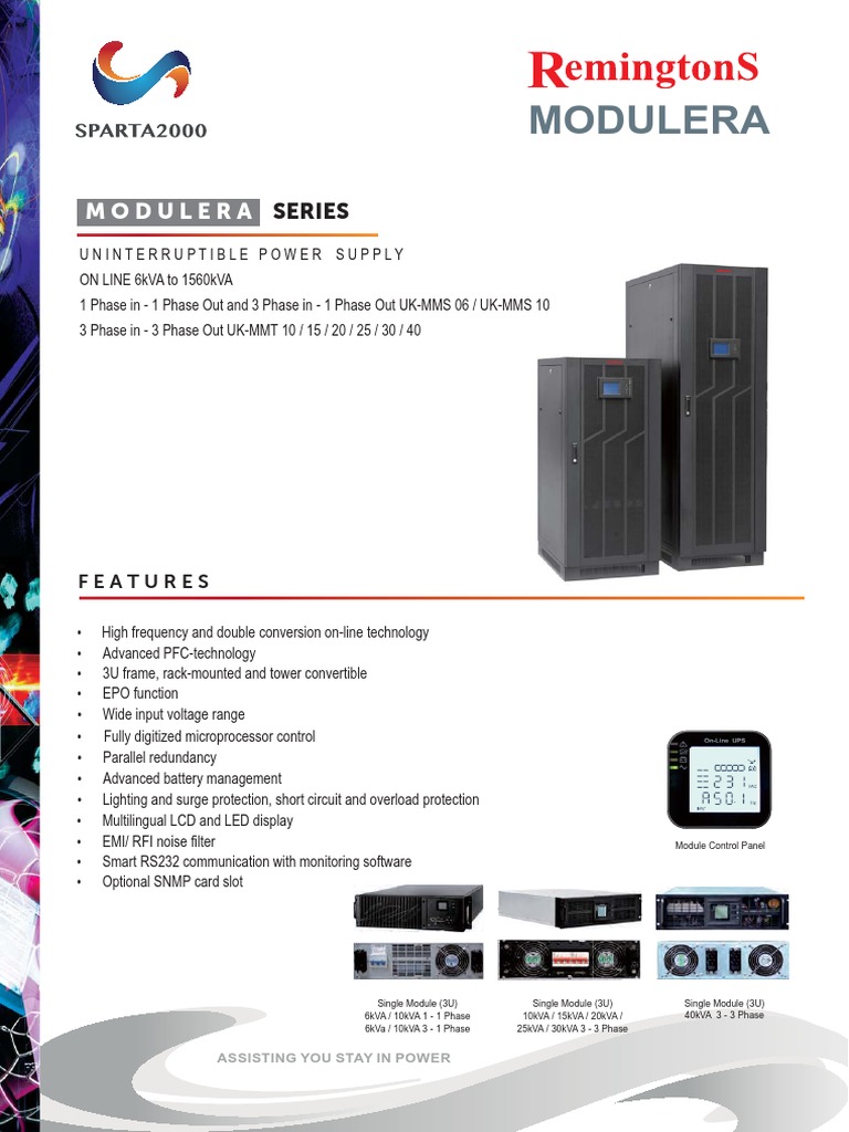 Modular UPS Systems 6kVA to 1560kVA | PDF | Mains Electricity | Power ...
