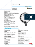 Model: P258 Series: Euro Gauge Liquid Filled Industrial Pressure Gauge