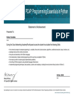 PCAP-Programming Essentials Through Python Certificate