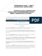 Sistemas Temas V Expresiones de Causa y Tema Vi Clausulas Relativas Contractadas