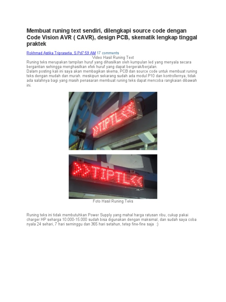 Cara Membuat Running Text LED Sendiri | PDF