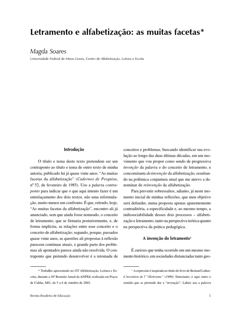 To e Alfabetizacao Magda Soares | PDF