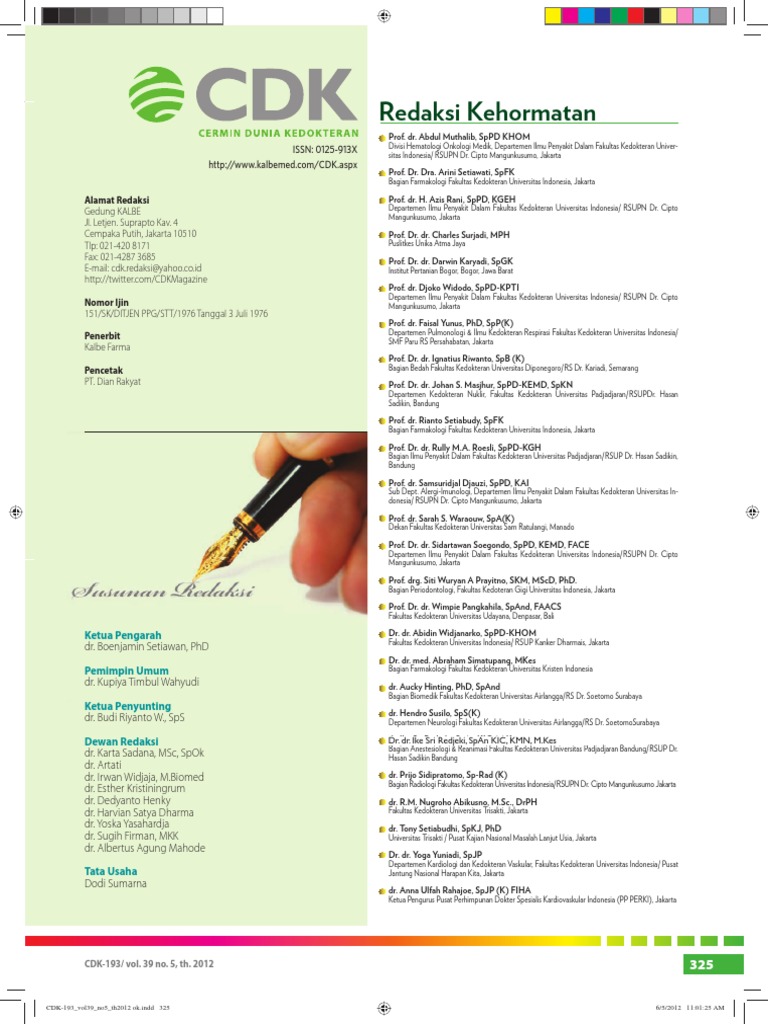 Alamat Dan Susunan Redaksi | PDF | Sains & Matematika