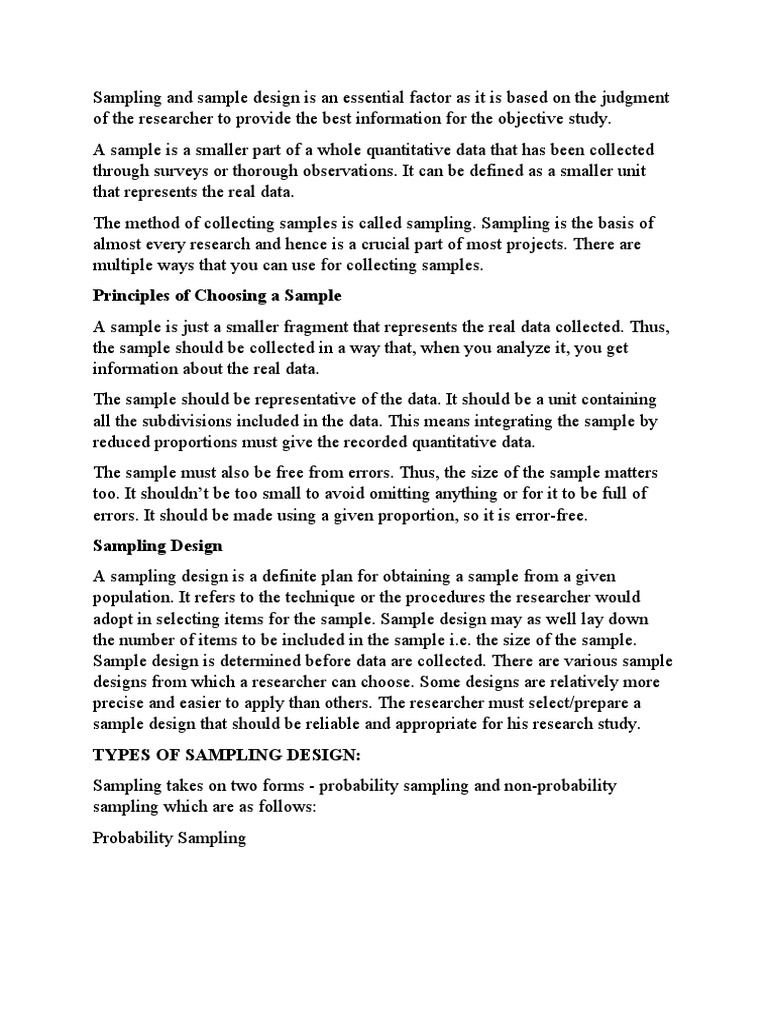 Sampling in Research | PDF | Level Of Measurement | Sampling (Statistics)