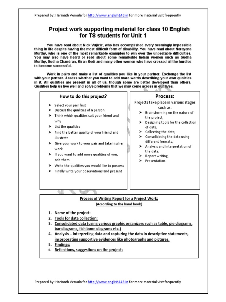 Class 10 English Project: Qualities List | PDF | Data | Psychological ...