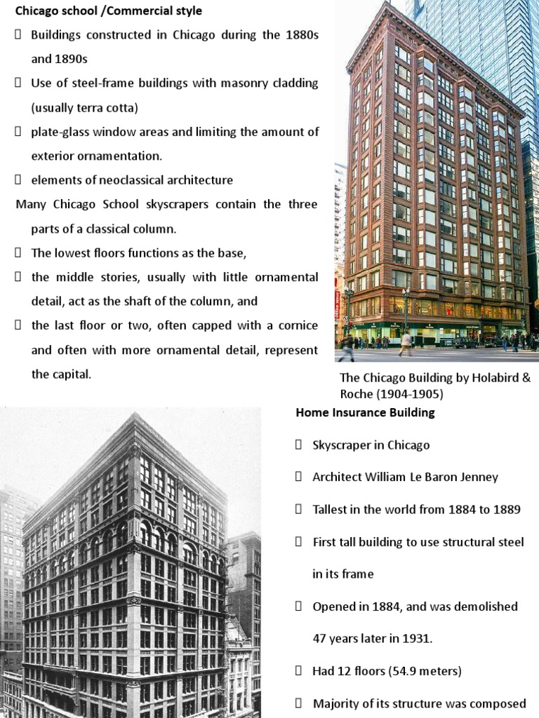 Chicago School Architecture Overview | PDF | Architectural Design