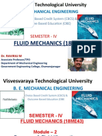 B. E. Mechanical Engineering: Fluid Mechanics (18me43)