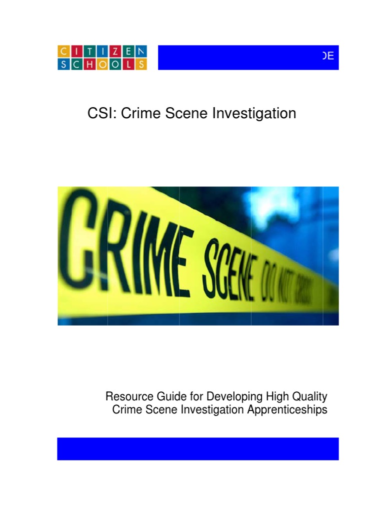 Forensic Science Apprenticeship Guide | PDF | Fingerprint | Crime Scene