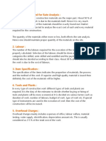 Materials Required For Rate Analysis