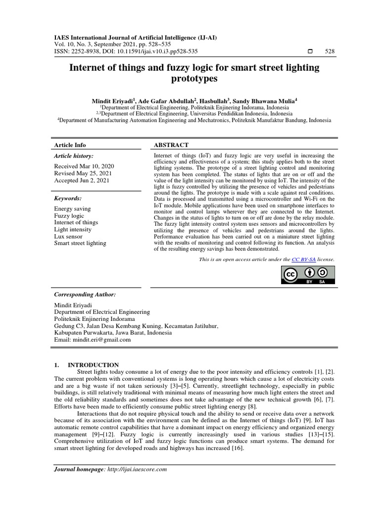 Smart Street Lighting with IoT & Fuzzy Logic | PDF | Internet Of Things ...