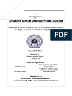 Student Result Management System: Major Project ON