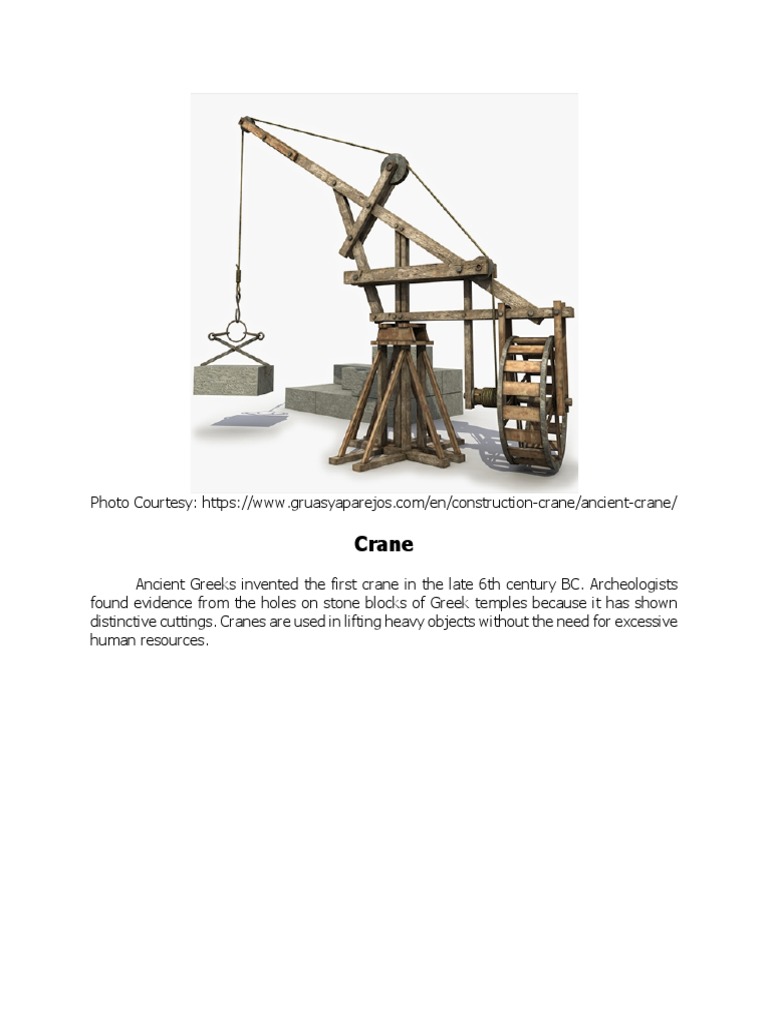 The Origins and Impacts of the Ancient Greek Crane A Revolutionary