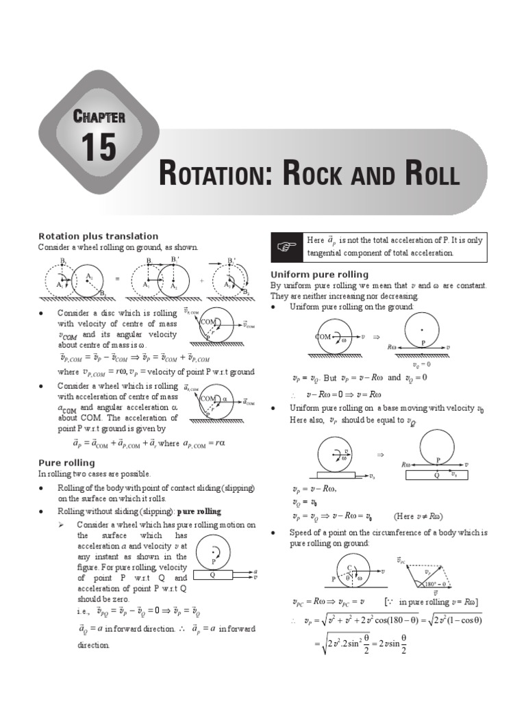 Rotation Rock and Roll | PDF | Rotation Around A Fixed Axis | Acceleration