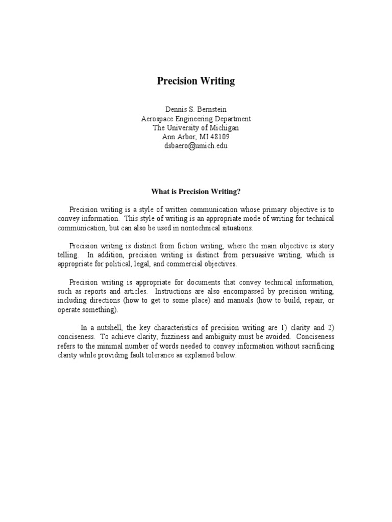 What Is Precision Writing? PDF Comma Paragraph