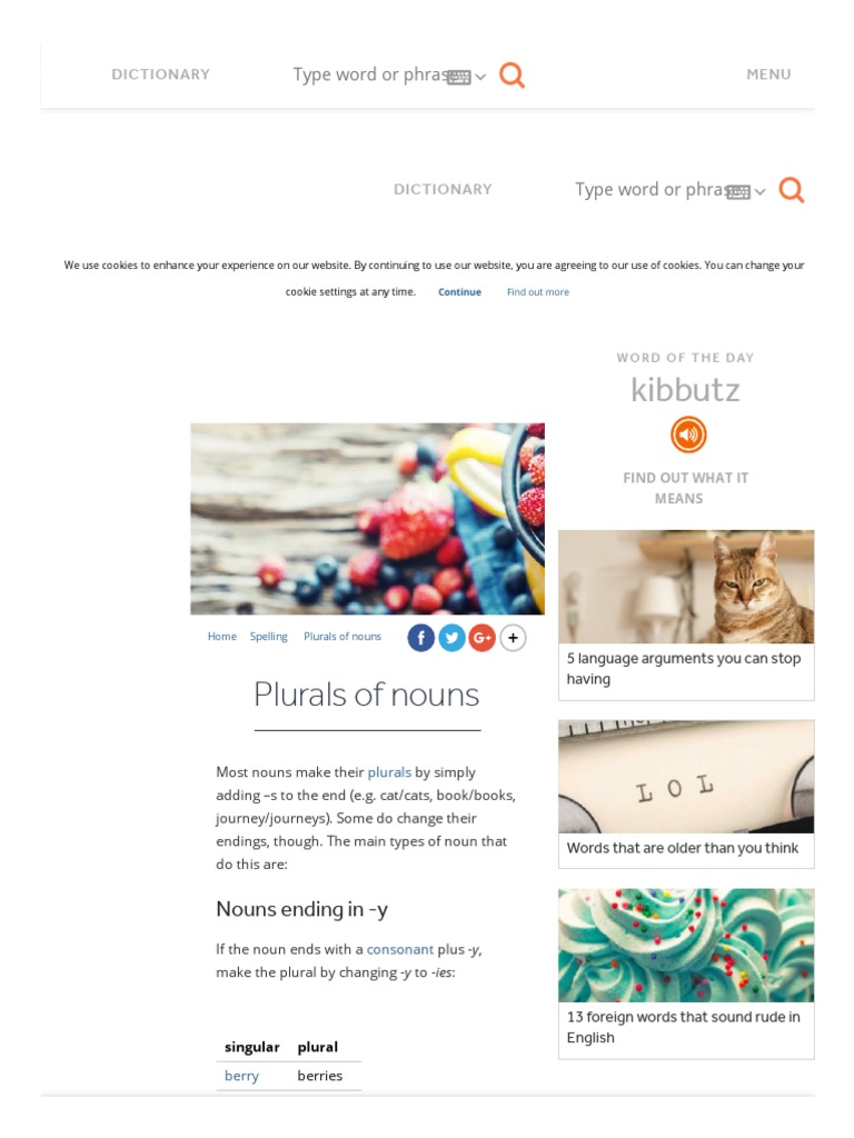 Plurals of Nouns 2oxford Dictionaries PDF Plural Grammatical Number