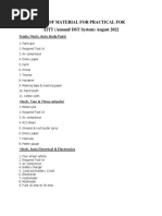 Bill of Material For Practical For AITT (Annual/ DST System) August 2022