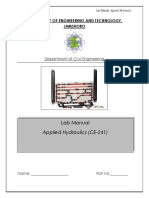 Lab Manual Applied Hydraulics (CE-241) : N University of Engineering and Technology, Jamshoro