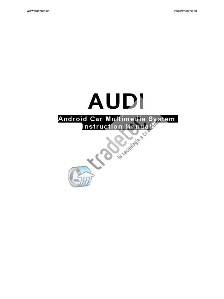 Android Car Multimedia System Instruction Manual WWW Tradetec.es