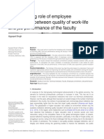 The Mediating Role of Employee Commitment Between Quality of Work-Life and Job Performance of The Faculty