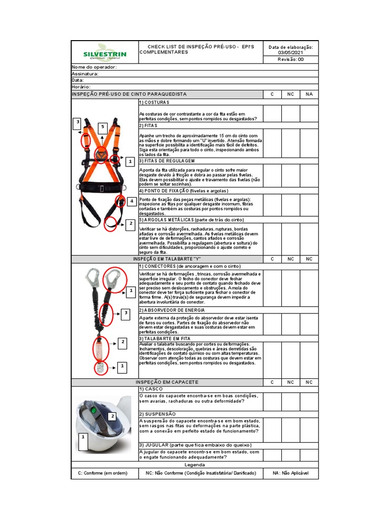 Checklist de Inspeção Pré-uso EPIs | PDF