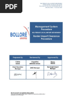 Management System Procedure Border Import Clearance Procedure