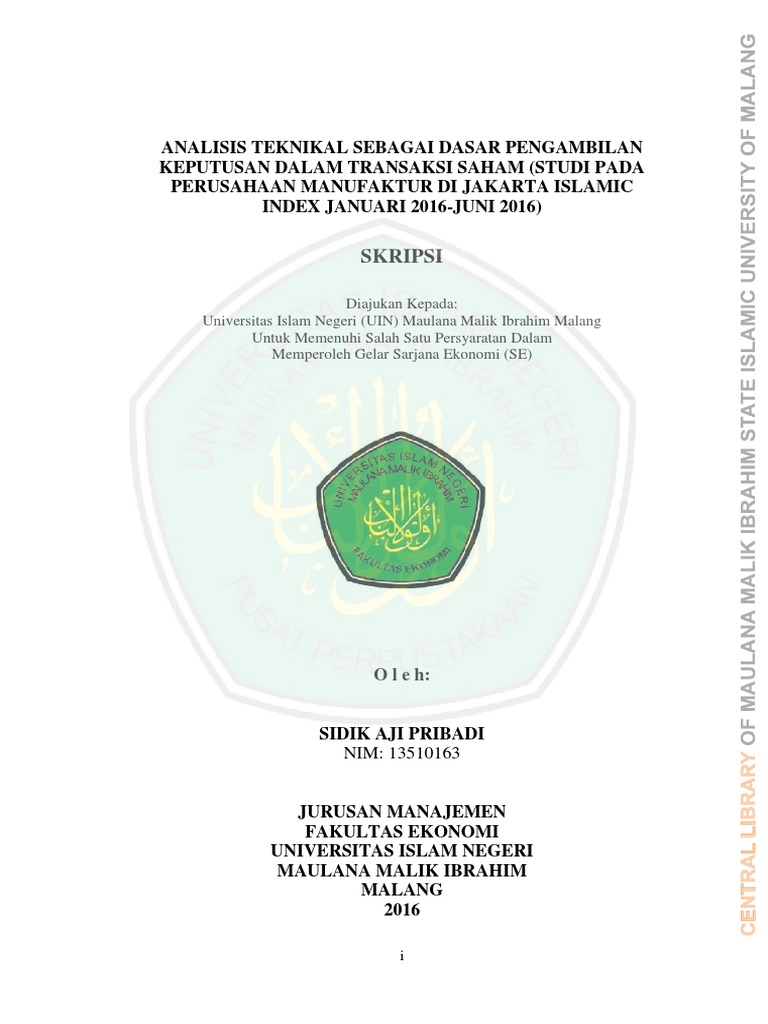 Analisis Teknikal Dan Indikator Stokastik Sebagai Dasar Pengambilan