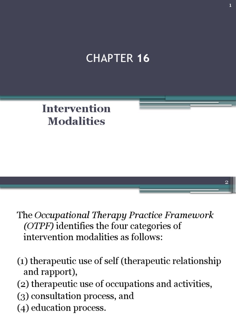 Occupational Therapy Intervention Modalities | PDF | Physical Therapy ...
