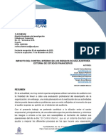 Impacto Del Control Interno en Los Riesgos de Una Auditoría Externa de Estados Financieros