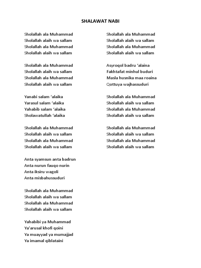 Lirik Shalawat | PDF