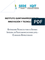 ESTÁNDARES TÉCNICOS PARA EL SISTEMA  INTEGRAL DE TELECOMUNICACIONES (SITE) –  CABLEADO ESTRUCTURADO 