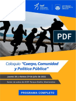 Programa Coloquio Cuerpo Comunidad y Politica Publica