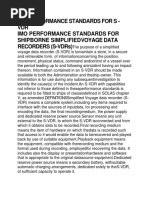 Imo Performance Standards For S - VDR Imo Performance Standards For Shipborne Simplifiedvoyage Data Recorders (S-VDRS)