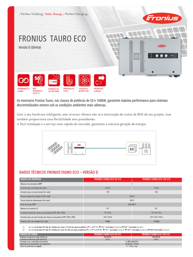 datasheet-fronius-tauro-eco-vers-o-d-pdf-engenharia-el-trica