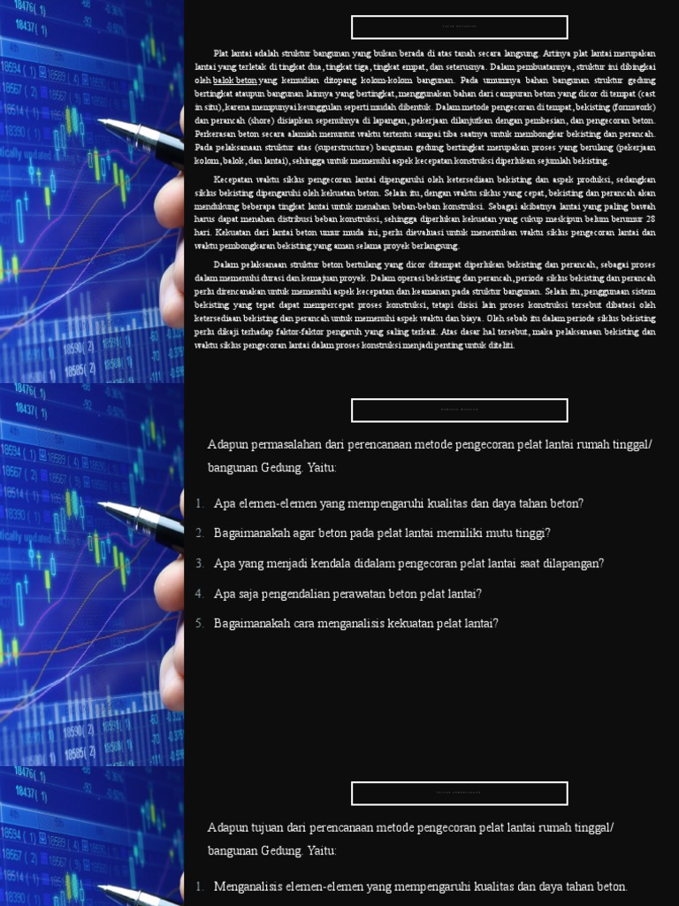Perencanaan Metode Pelaksanaan Pengecoran Pelat Lantai Untuk Gedung | PDF