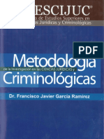 Metodologia Criminologicas DF - Francisco Javier Garcia Ramirez