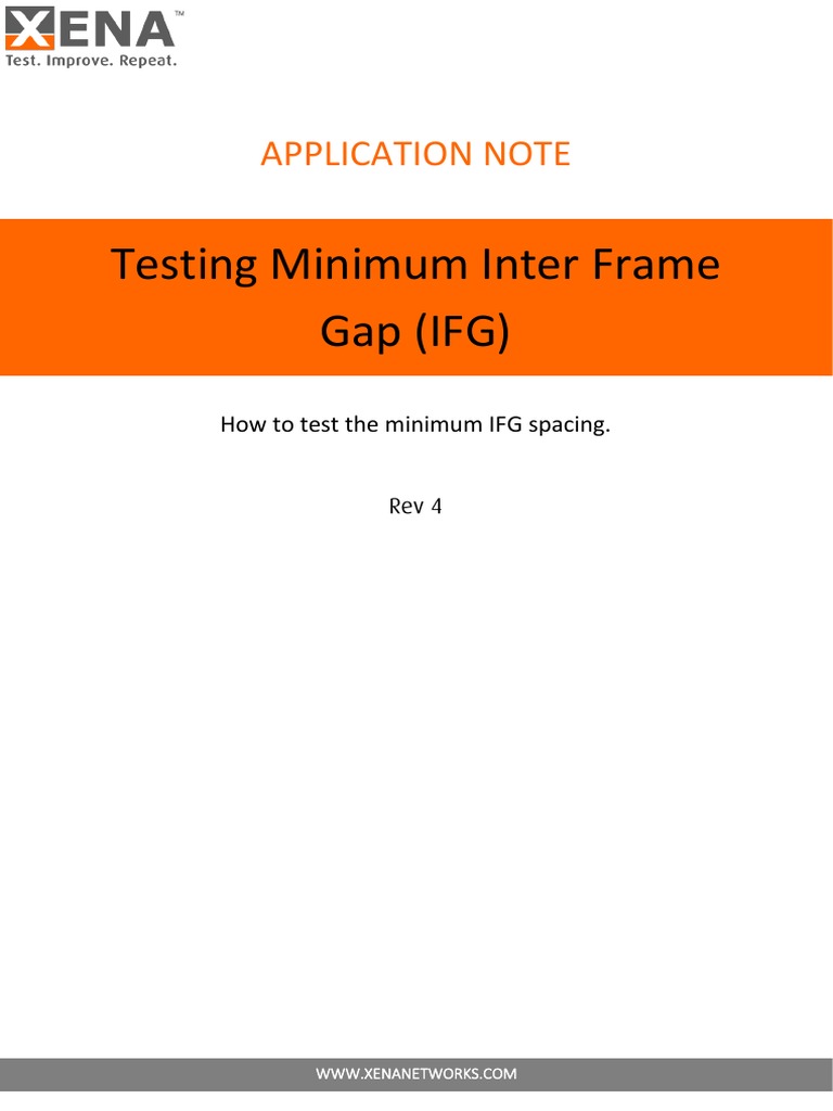 Testing Minimum Inter Frame Gap (IFG) : Application Note | PDF ...
