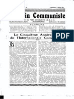 Boris Souvarine, "Le cinquième anniversaire de l’Internationale Communiste", Bulletin communiste, n° 10 du 7 mars 1924, pp. 257-259