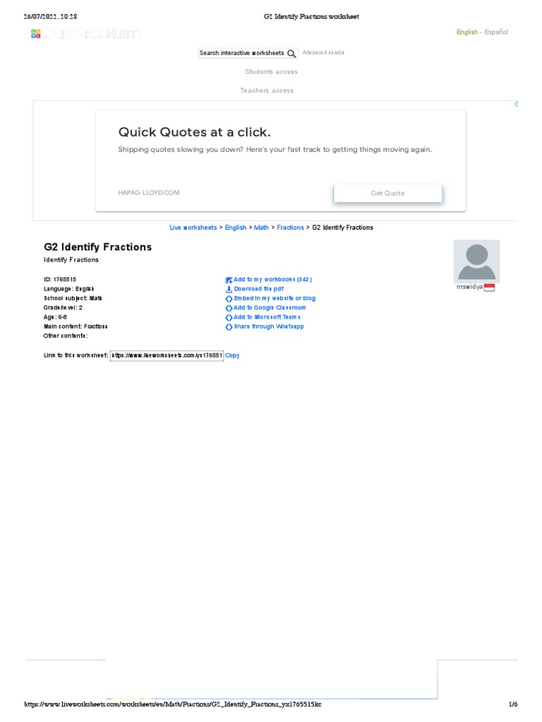 G2 Identify Fractions Worksheet Pdf Worksheet