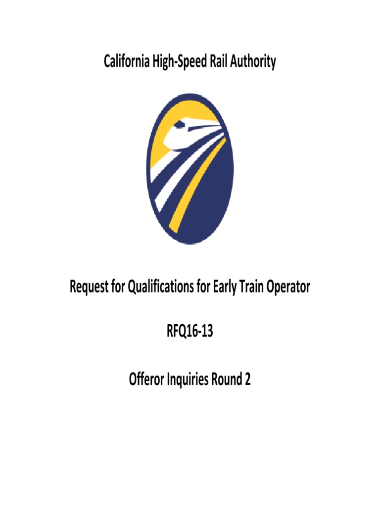 California High-Speed Rail ETO RFQ Inquiries | PDF | Financial ...