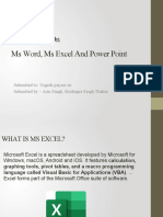 Presentation On Ms Word, Ms Excel and Power Point