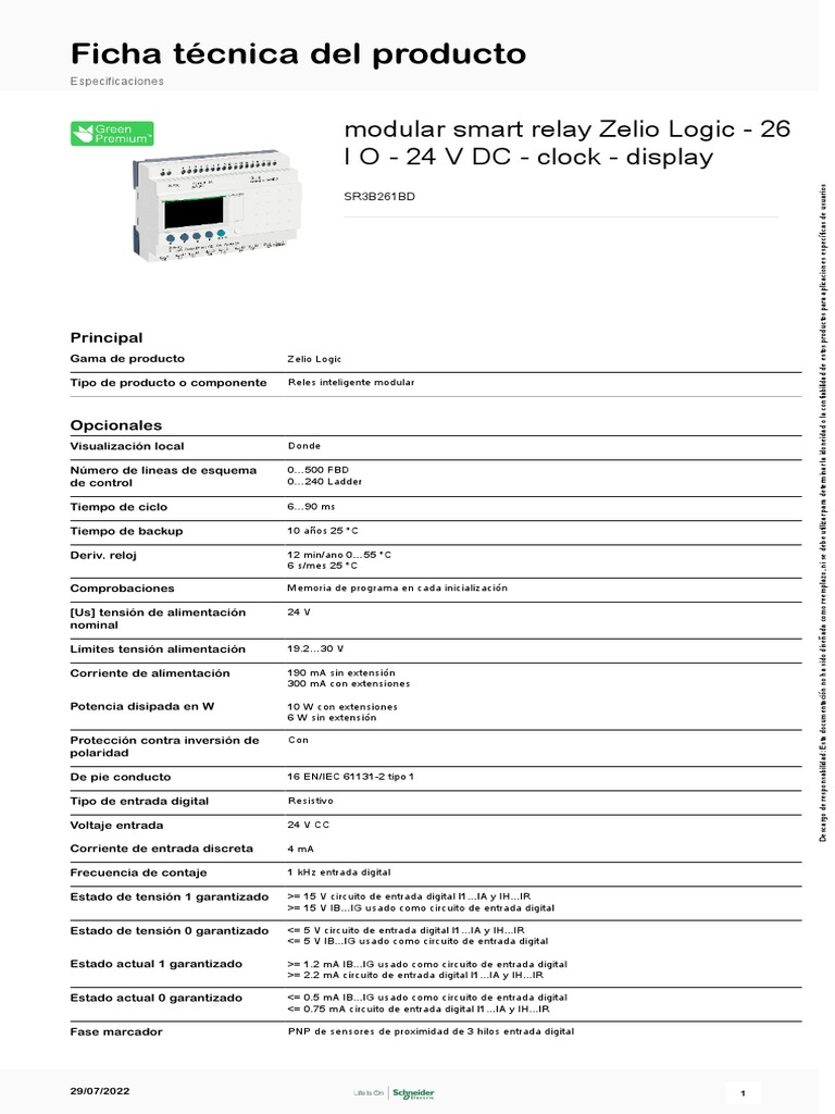 Zelio Logic - SR3B261BD | PDF | Relé | Residuos