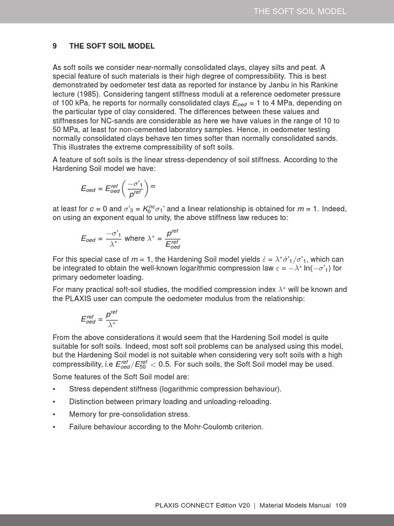 Soft Soil Model in PLAXIS V20 | PDF | Elasticity (Physics) | Young's ...