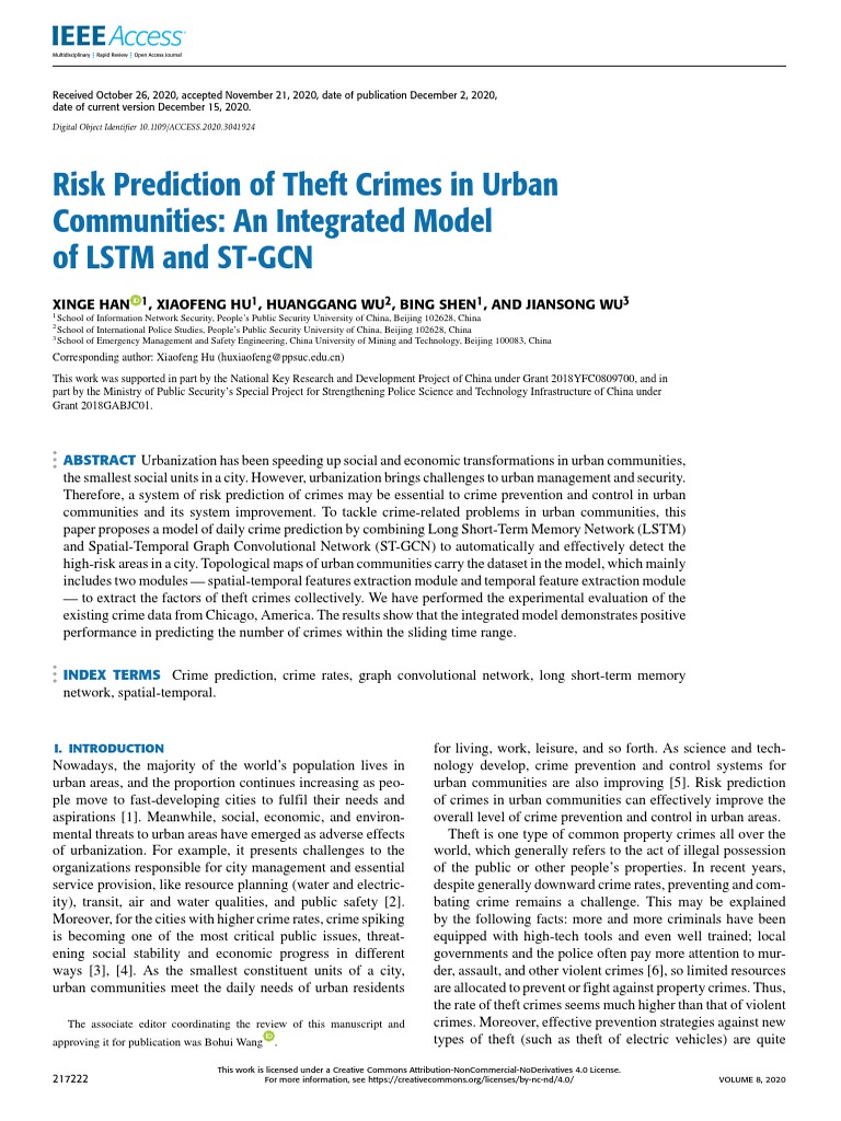Urban Theft Crime Risk Prediction Model | PDF | Prediction