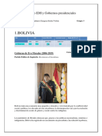 Usando IDH y gobiernos presidenciales de Bolivia, Ecuador y Colombia